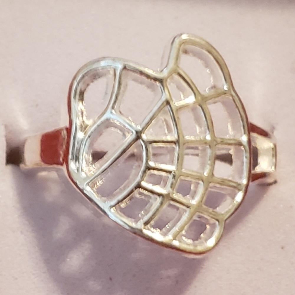 New Unusual Sterling Silver Heart Ring Size